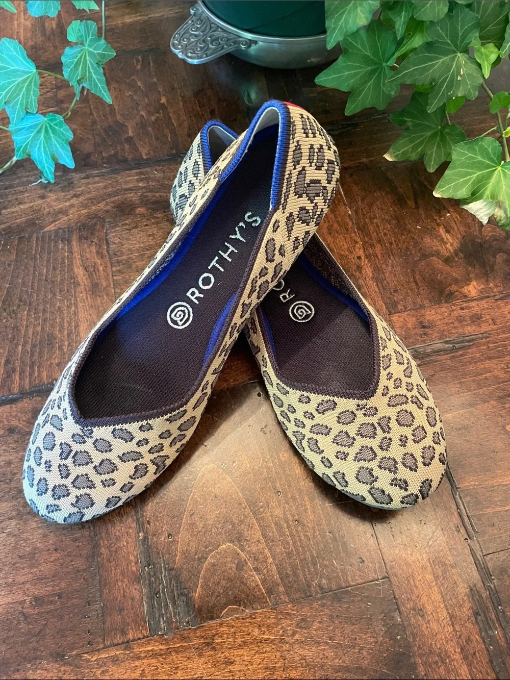 Rothy's Leopard Print Ballet Flats - Tan and Black